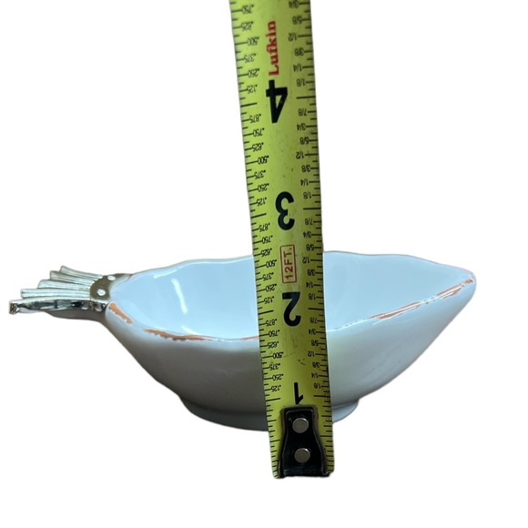 Mud Pie Sea Shell Line Terracotta FIGURAL FISH Dessert Dish Bowl w/Silver Tail - Picture 6 of 6